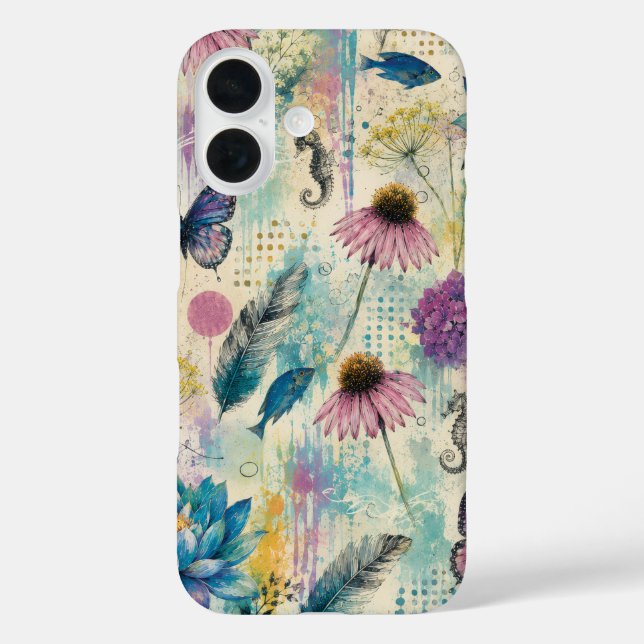 Vibrant Floral Aquatic Dream Case-Mate iPhone Case (Back)