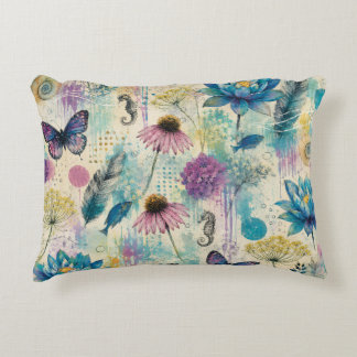 Vibrant Floral Aquatic Dream Decorative Cushion
