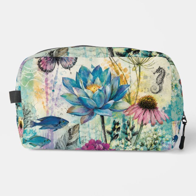 Vibrant Floral Aquatic Dream Dopp Kit (Front)