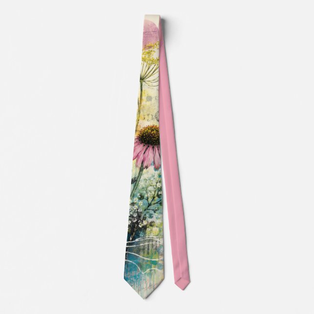 Vibrant Floral Aquatic Dream Tie (Front)