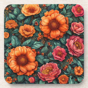 Vibrant Floral Arrangement Coaster