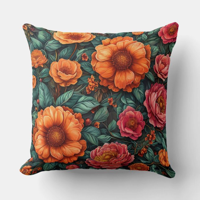 Vibrant Floral Arrangement Cushion (Front)