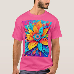 Vibrant Floral Artwork T-Shirt