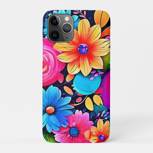 Vibrant Floral Bliss Art Case-Mate iPhone Case (Back)
