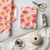 Vibrant Floral Blooms Wrapping Paper Elegant