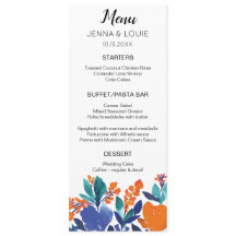 Vibrant  Floral Blossom Menu Card