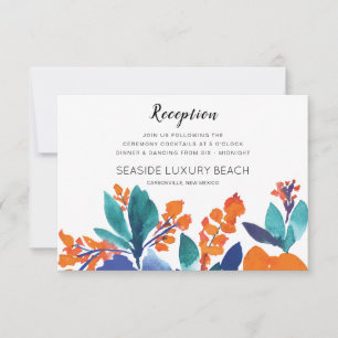 Vibrant Floral Blossom Reception Card