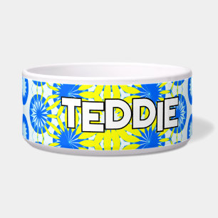 Vibrant Floral Blue Yellow Pet