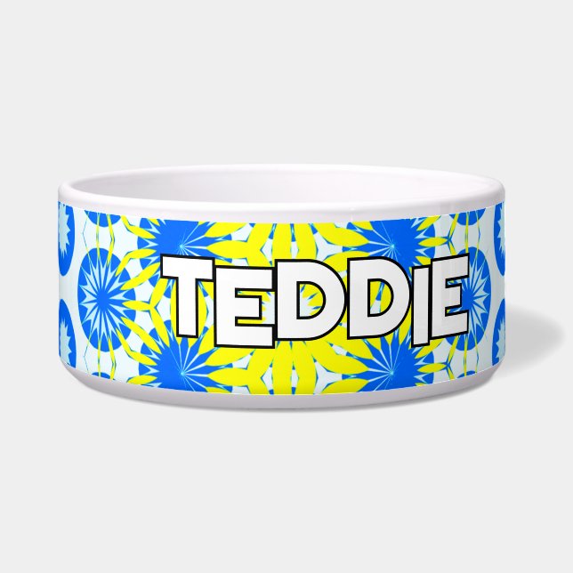 Vibrant Floral Blue Yellow Pet (Front)