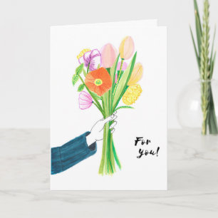 Vibrant Floral Bouquet Birthday Card