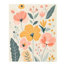 Vibrant Floral Bouquet,Boho bedroom wall art