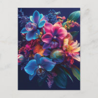 Vibrant Floral Bouquet with Neon Flowers 