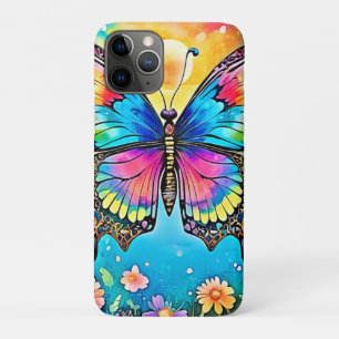Vibrant Floral Butterfly Glow Design Case-Mate iPhone Case