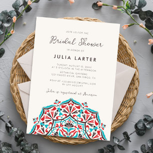 Vibrant Floral Delight Mandala Bridal Shower Invitation