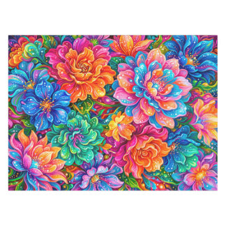 Vibrant Floral Dreamscape – Tropical Boho Tablecloth