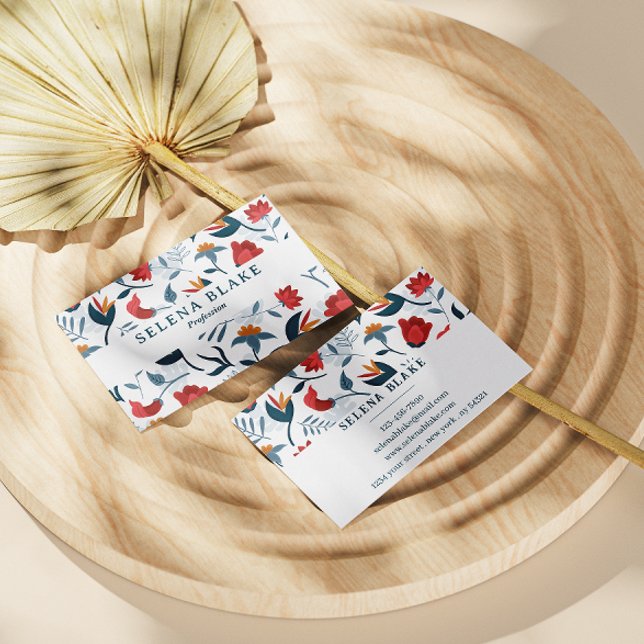 Vibrant Floral Elegance | Chic & Modern Business Card (Creator Uploaded)