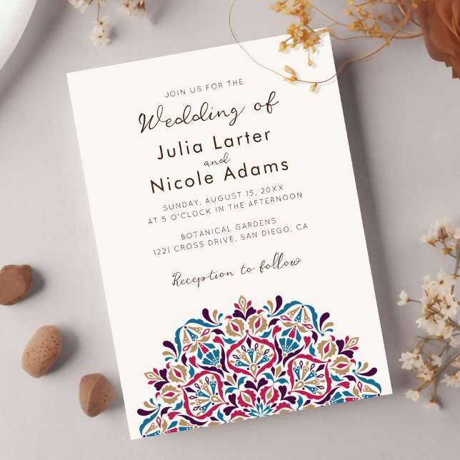 Vibrant Floral Fragrance Delight Mandala Wedding Invitation (Creator Uploaded)