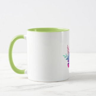 Vibrant Floral Garden Coffee Mug Green Accents