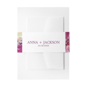 Vibrant Floral Garden Summer Wedding Boho  Invitation Belly Band