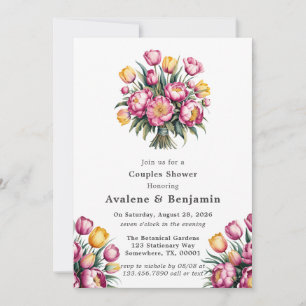 Vibrant Floral Harmony Couples Shower Invitation
