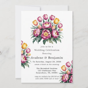 Vibrant Floral Harmony Wedding Celebration Invitation