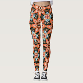 Vibrant Floral Kaleidoscope Leggings