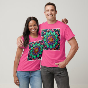 Vibrant Floral Mandala Art T-Shirt
