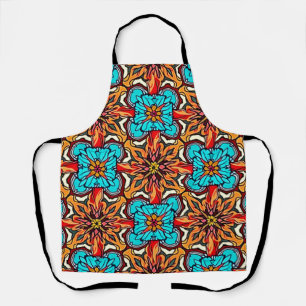 Vibrant Floral Mandala Repeat Art Apron