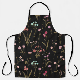 Vibrant Floral Medley On Dark Background Apron