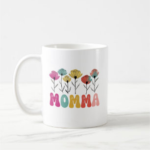 Vibrant Floral MOMMA Typography for Mother's Day Coffee Mug