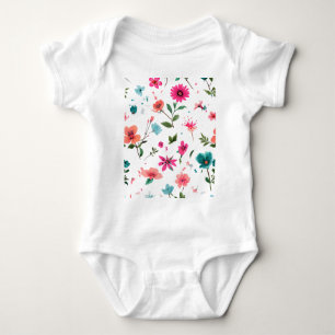 Vibrant Floral Pattern Art Baby Bodysuit