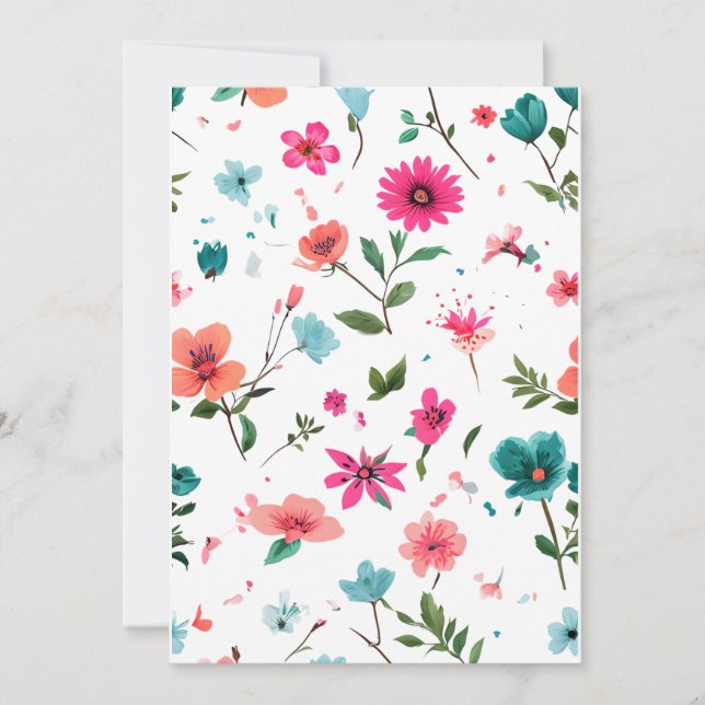 Vibrant Floral Pattern Art Invitation (Front)