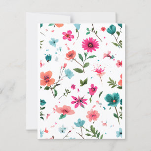 Vibrant Floral Pattern Art Postcard