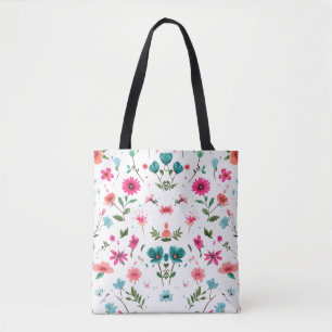 Vibrant Floral Pattern Art Tote Bag