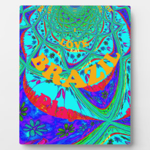 Vibrant Floral Pattern: Brazilian Tribute Eat Love Plaque