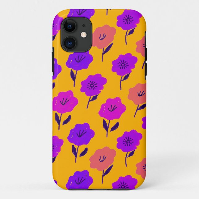 Vibrant Floral Pattern Case-Mate iPhone Case (Back)