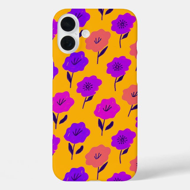 Vibrant Floral Pattern Case-Mate iPhone Case (Back)