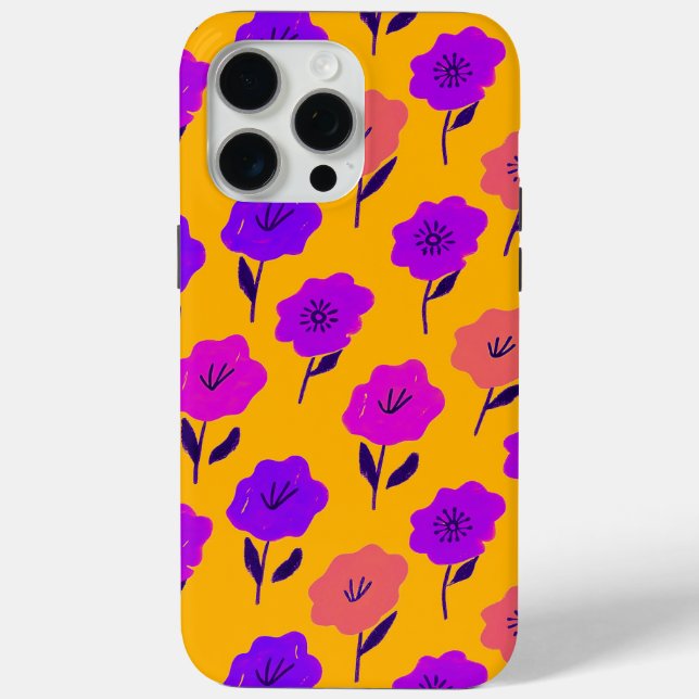 Vibrant Floral Pattern Case-Mate iPhone Case (Back)