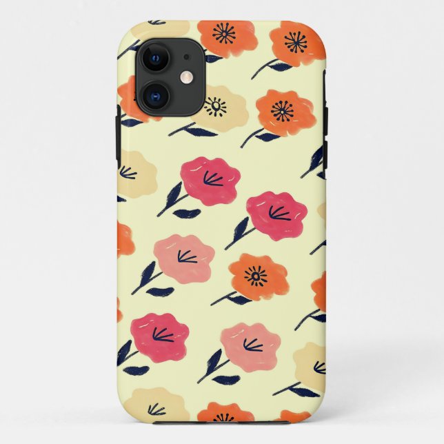 Vibrant Floral Pattern Case-Mate iPhone Case (Back)