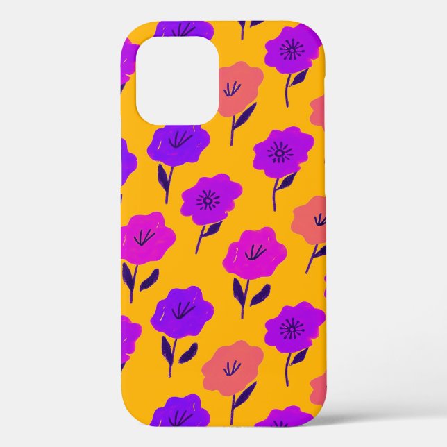 Vibrant Floral Pattern Case-Mate iPhone Case (Back)