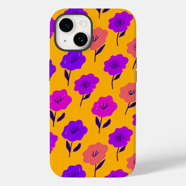 Vibrant Floral Pattern Case-Mate iPhone Case (Back)