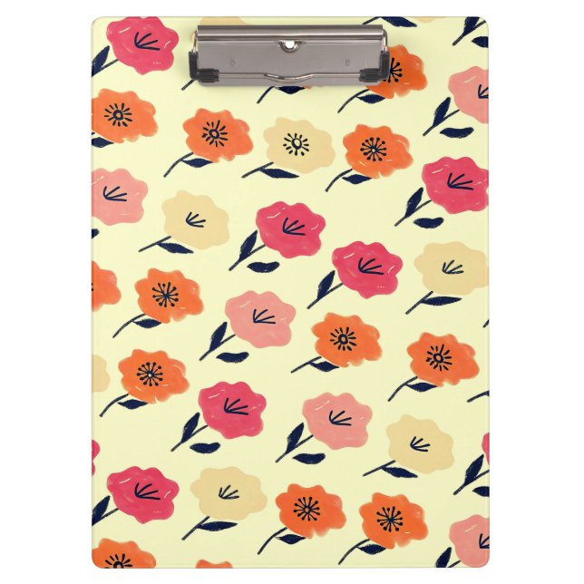 Vibrant Floral Pattern Clipboard (Front)