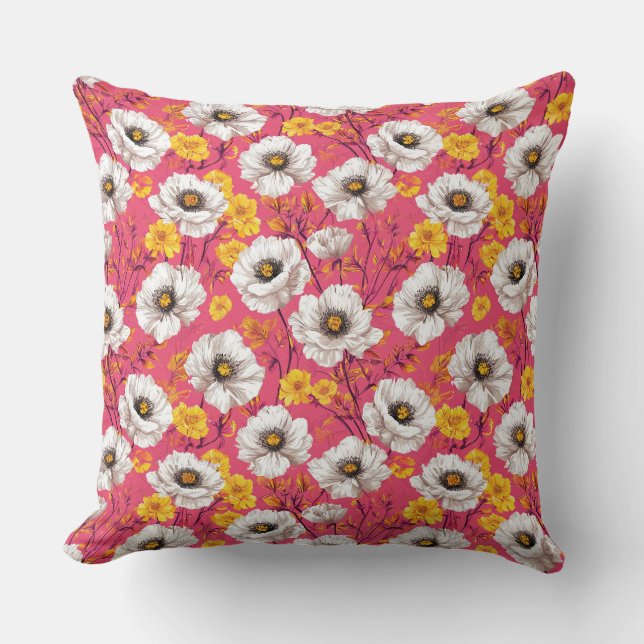 Vibrant floral pattern cushion (Front)