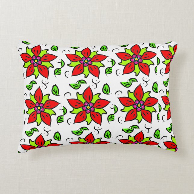 Vibrant Floral Pattern Decorative Cushion (Front)