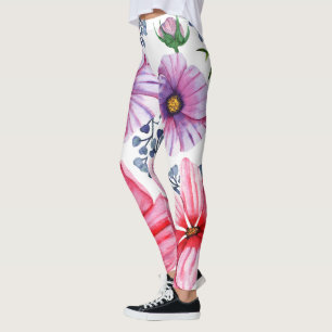 Vibrant floral pattern design legging girls women