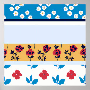 Vibrant Floral Pattern Designs   Custom Art Prints