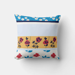 Vibrant Floral Pattern Designs   Custom Art Prints Cushion