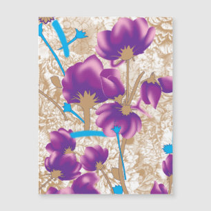 Vibrant floral pattern featuring purple and blue f