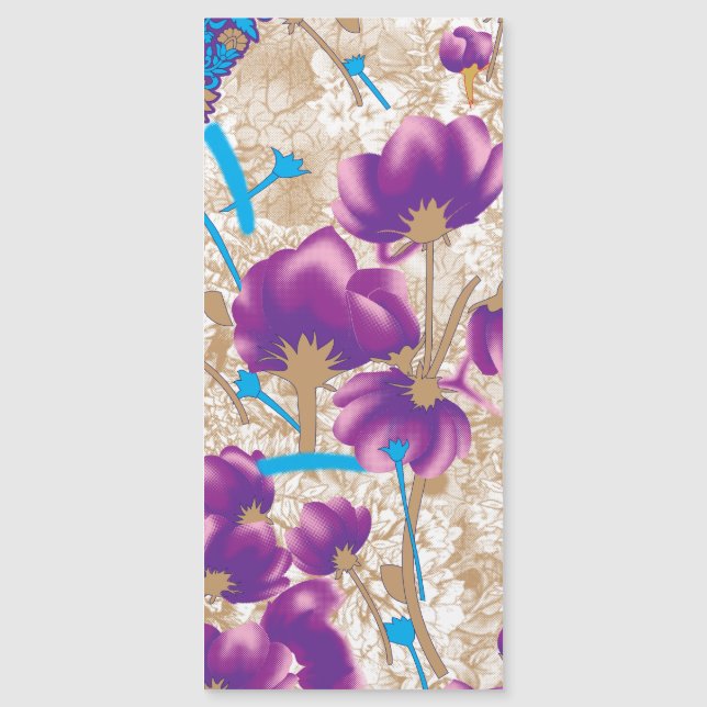 Vibrant floral pattern featuring purple and blue f (Front)