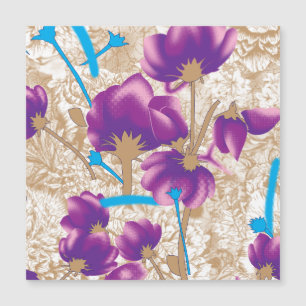 Vibrant floral pattern featuring purple and blue f
